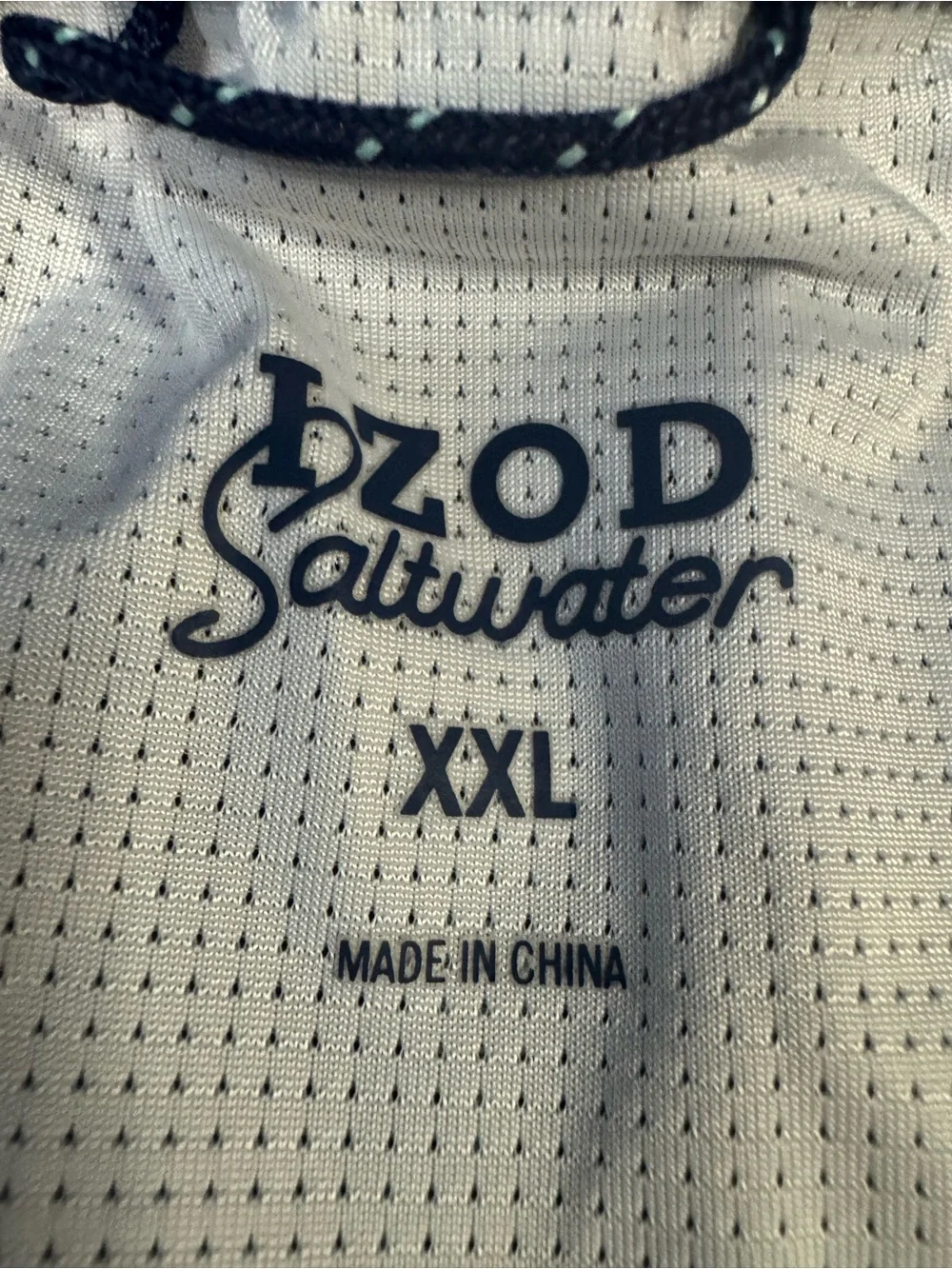 IZOD Saltwater Men's XXL Navy/Mint/White Colorblock Swim Trunks Lined Drawstring